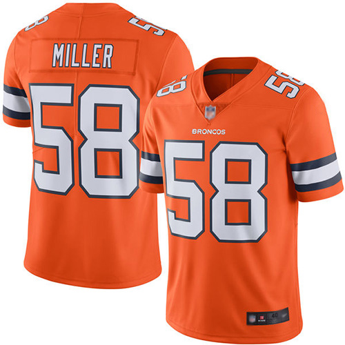 Men Denver Broncos 58 Von Miller Limited Orange Rush Vapor Untouchable Football NFL Jersey